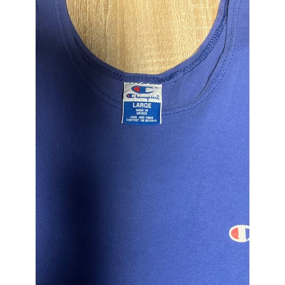 Vintage Champion 90s Blue Mens Sleeveless Tank Top Medium - Picture 2 of 5